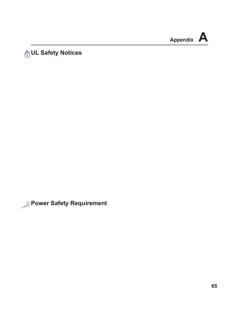 Ul safety notices, Power safety requirement | Asus Z99 User Manual | Page 65 / 71