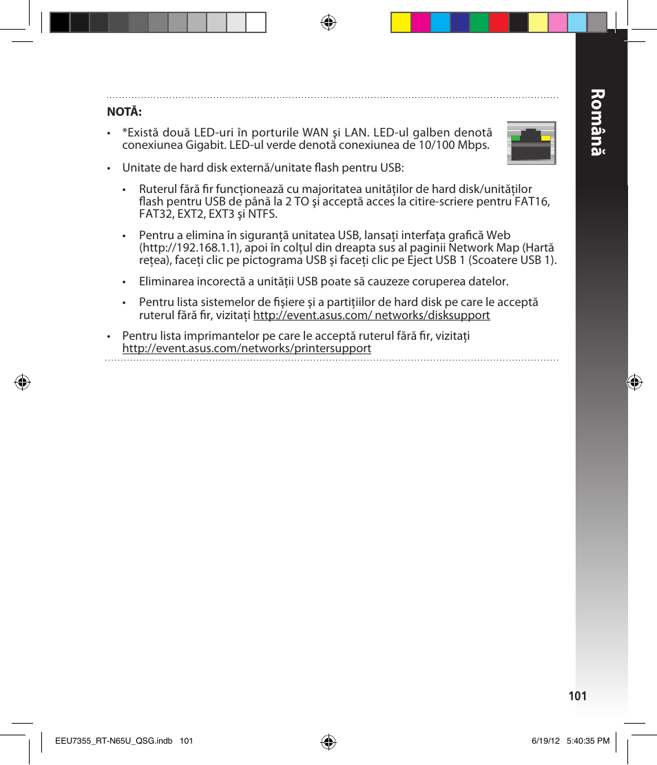 Română | Asus RT-N65U User Manual | Page 101 / 159