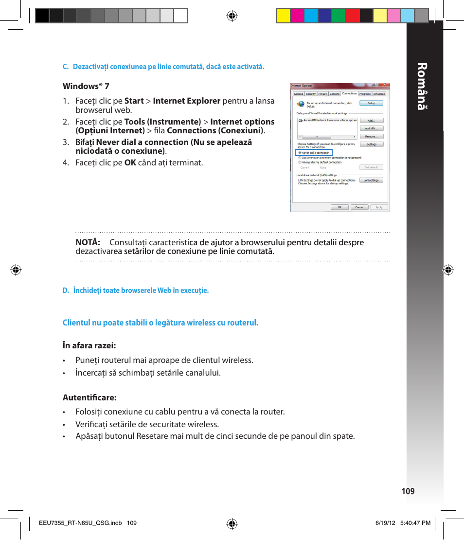 Română | Asus RT-N65U User Manual | Page 109 / 159