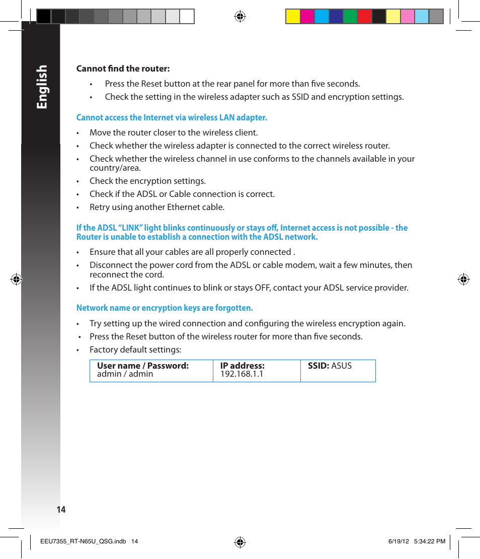 English | Asus RT-N65U User Manual | Page 14 / 159