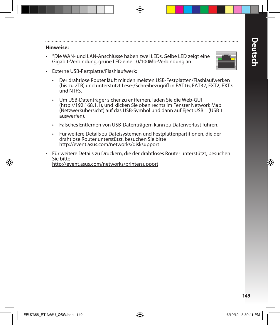 Deutsch | Asus RT-N65U User Manual | Page 149 / 159