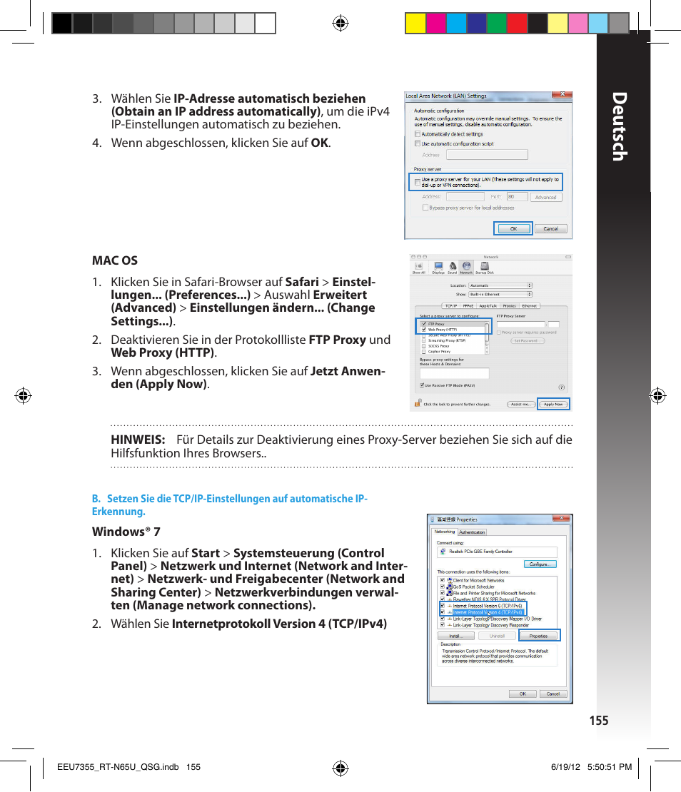 Deutsch | Asus RT-N65U User Manual | Page 155 / 159