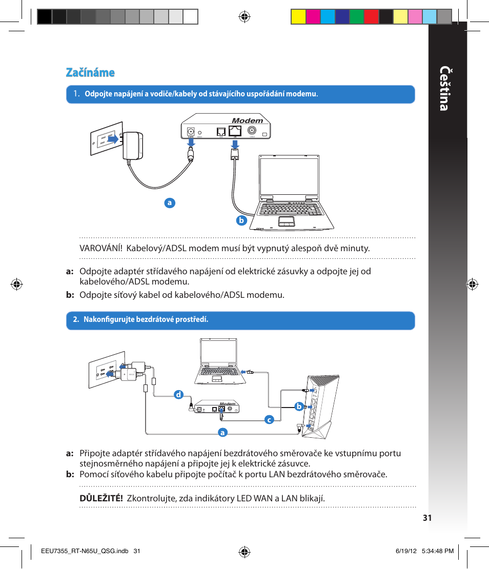 Čeština, Začínáme | Asus RT-N65U User Manual | Page 31 / 159