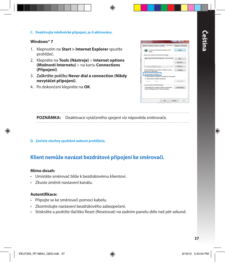 Čeština | Asus RT-N65U User Manual | Page 37 / 159