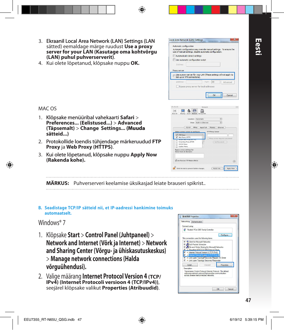 Eesti | Asus RT-N65U User Manual | Page 47 / 159