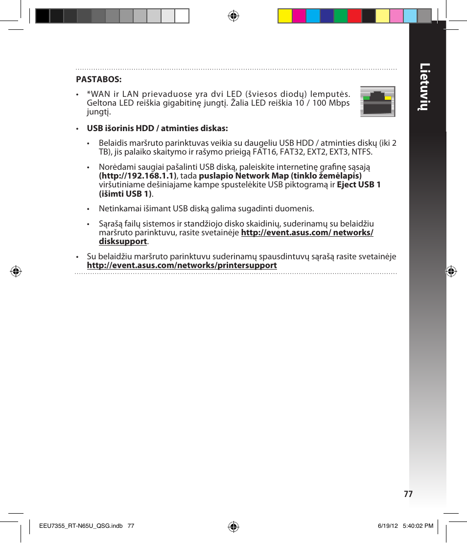 Lietuvių | Asus RT-N65U User Manual | Page 77 / 159