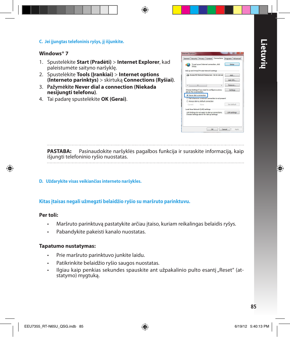 Lietuvių | Asus RT-N65U User Manual | Page 85 / 159
