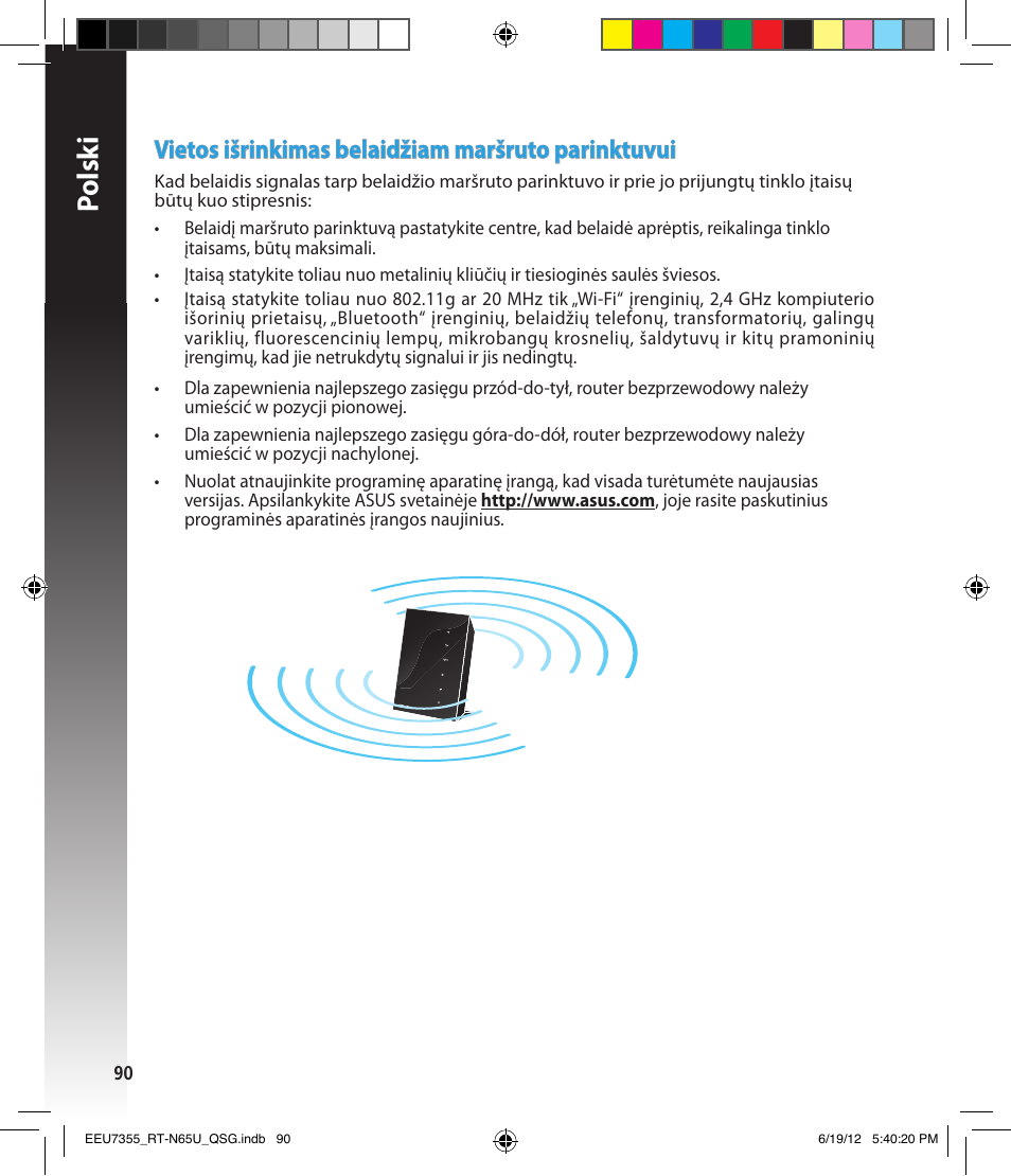 Polsk i, Vietos išrinkimas belaidžiam maršruto parinktuvui | Asus RT-N65U User Manual | Page 90 / 159