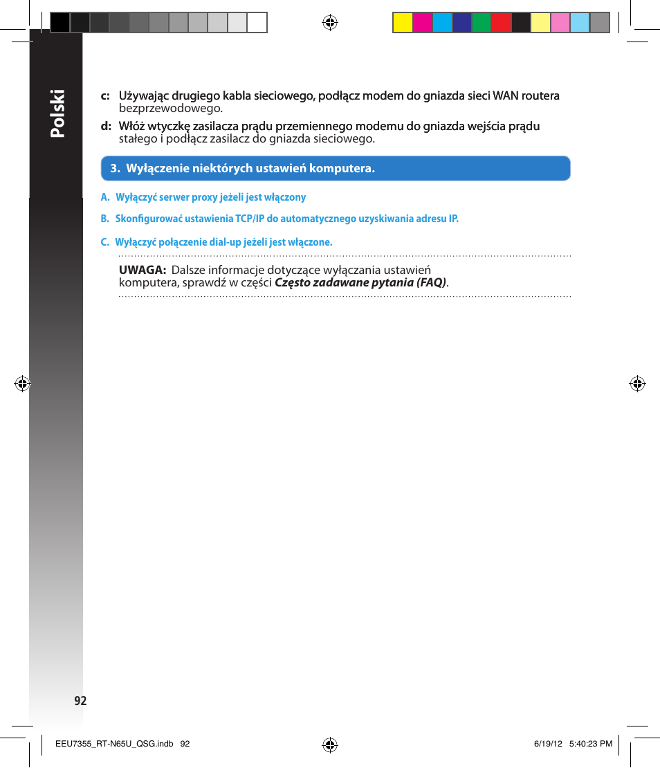 Polsk i | Asus RT-N65U User Manual | Page 92 / 159