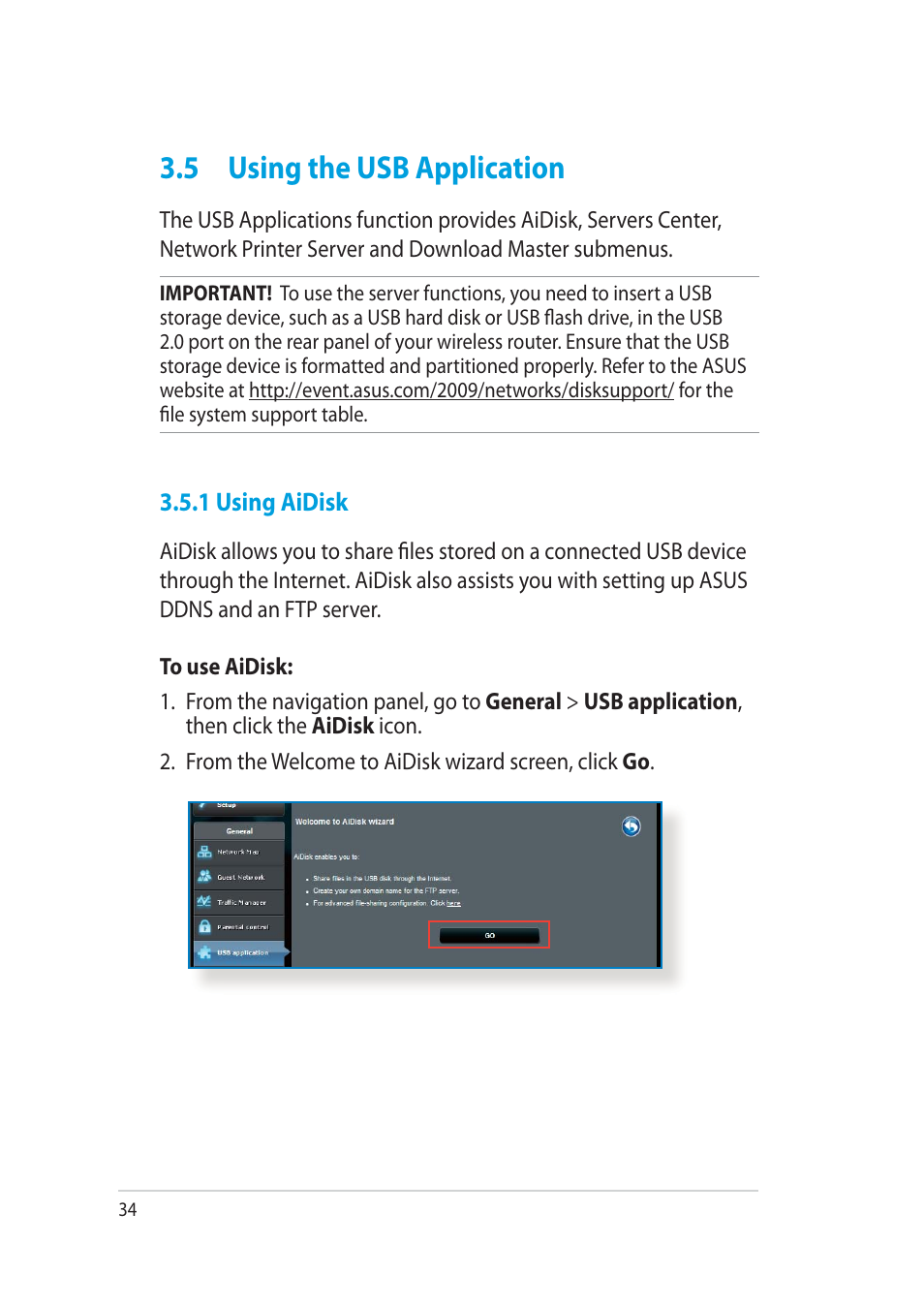 5 using the usb application | Asus RT-AC52U User Manual | Page 34 / 130