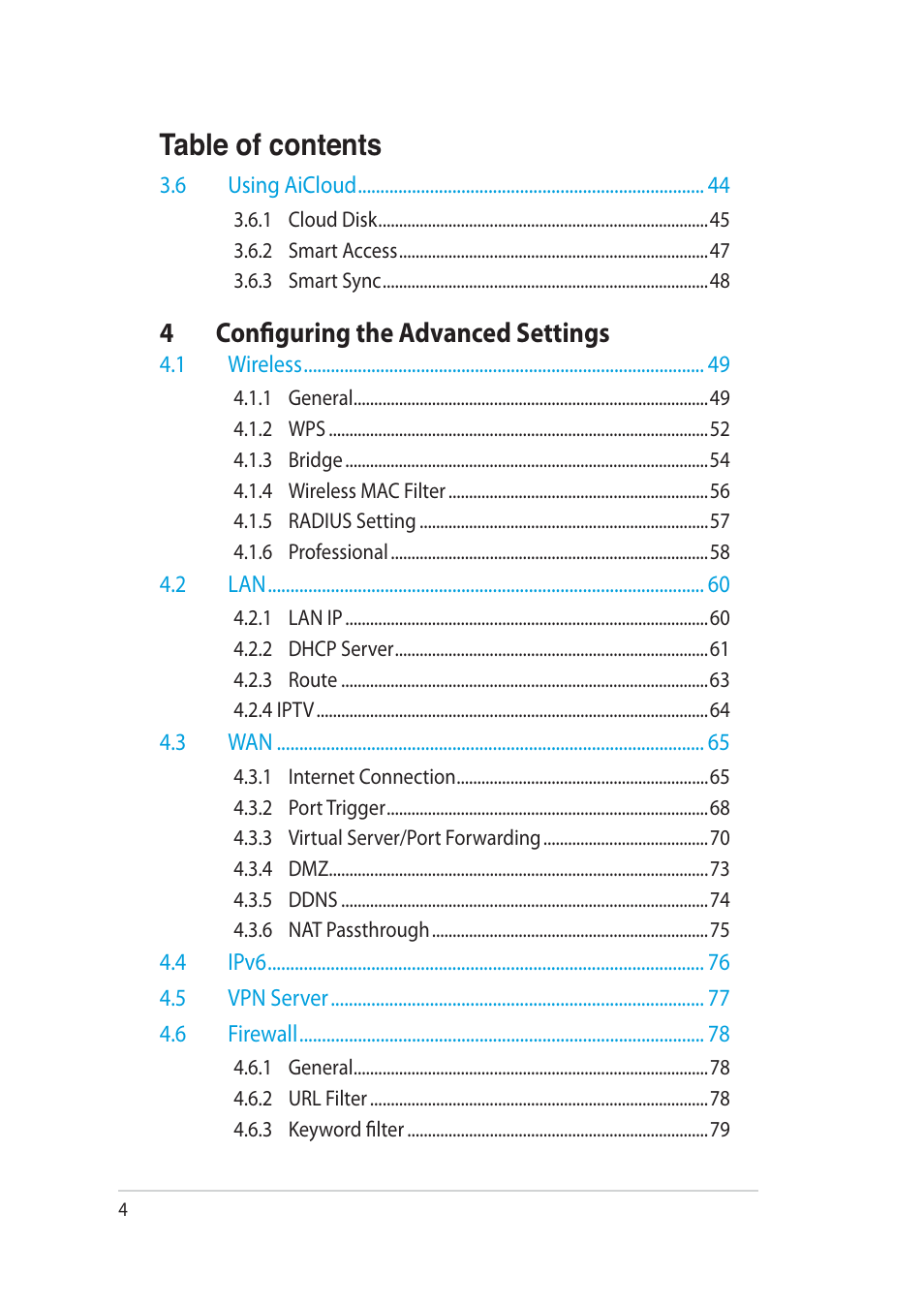 Asus RT-AC52U User Manual | Page 4 / 130