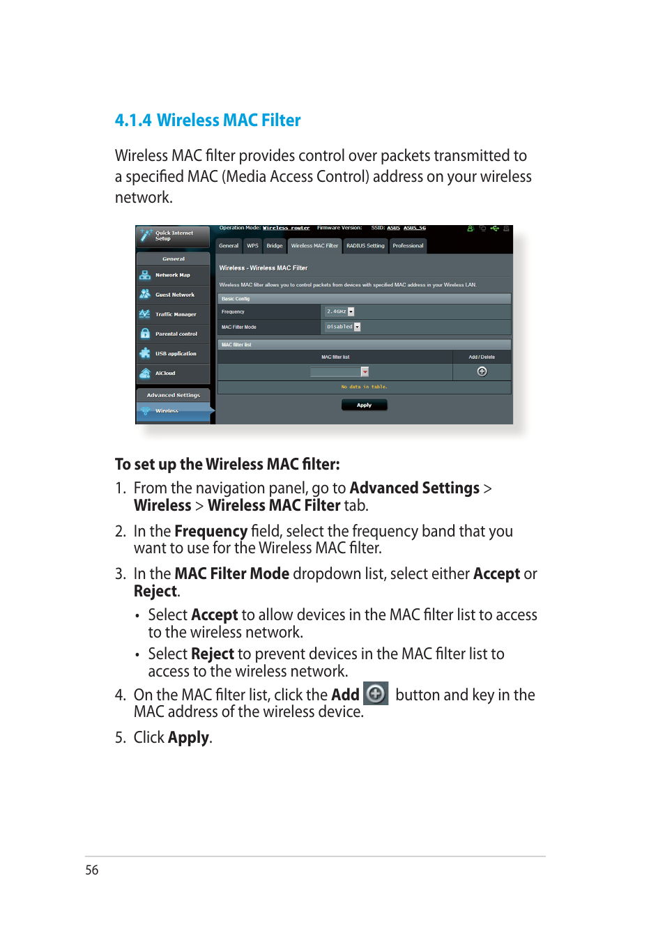 Asus RT-AC52U User Manual | Page 56 / 130