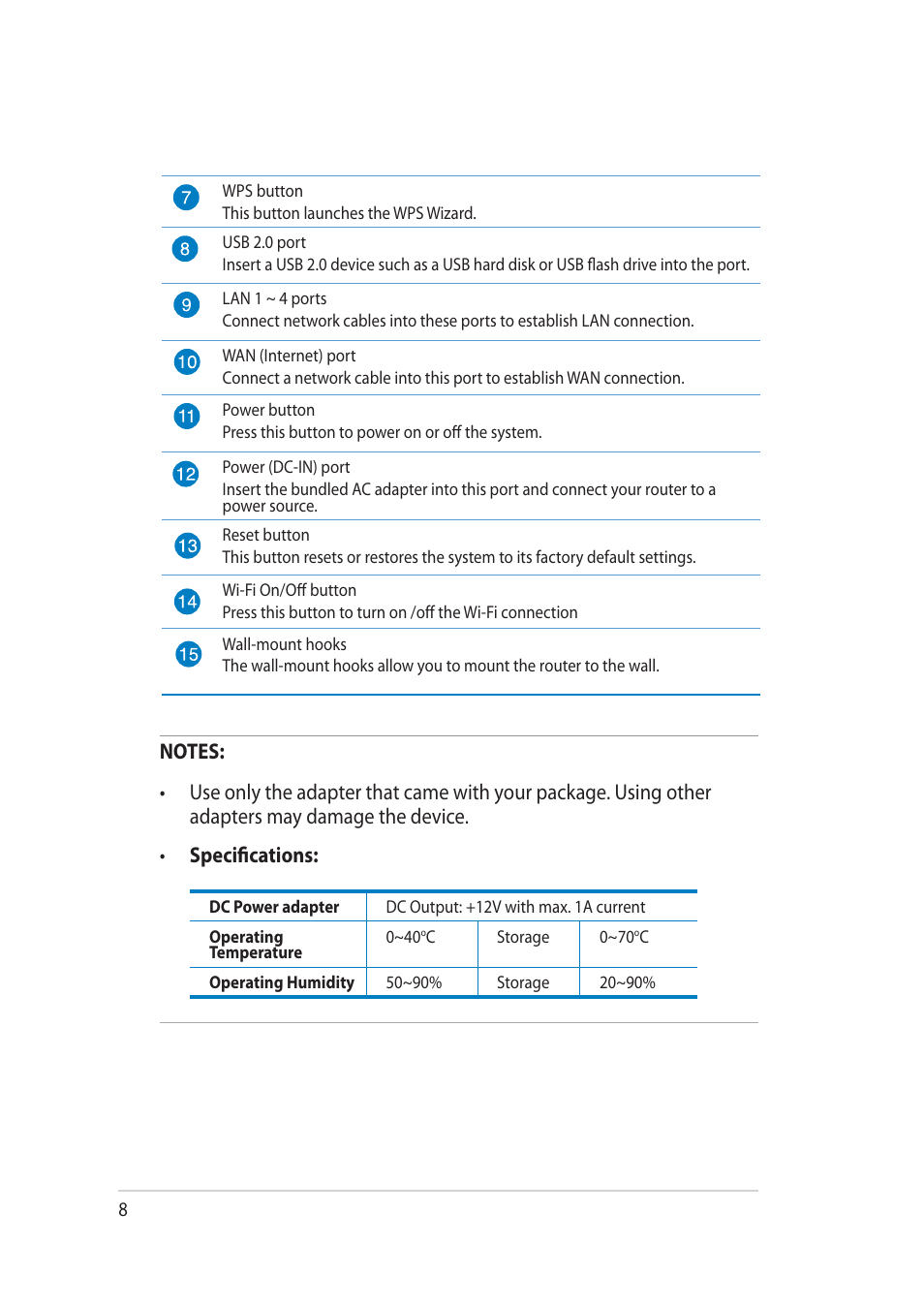 Asus RT-AC52U User Manual | Page 8 / 130
