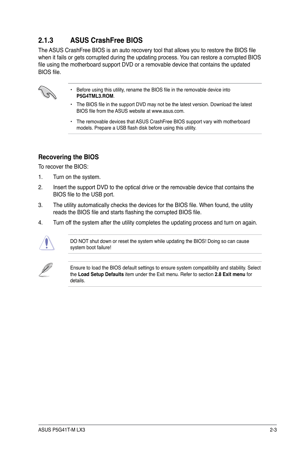 3 asus crashfree bios, Asus crashfree bios -3 | Asus P5G41T-M LX3 User Manual | Page 39 / 60