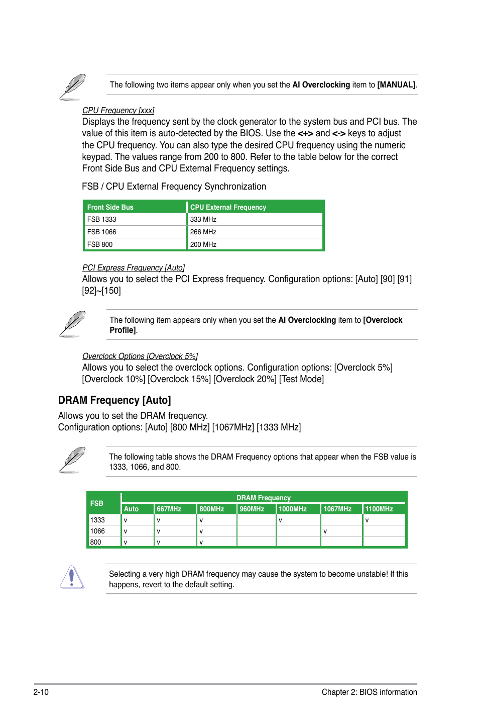 Dram frequency [auto | Asus P5G41T-M LX3 User Manual | Page 46 / 60