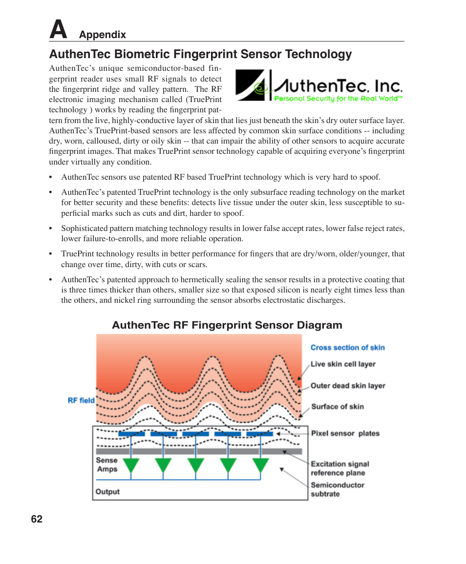 Authentec biometric fingerprint sensor technology | Asus F2J User Manual | Page 62 / 89