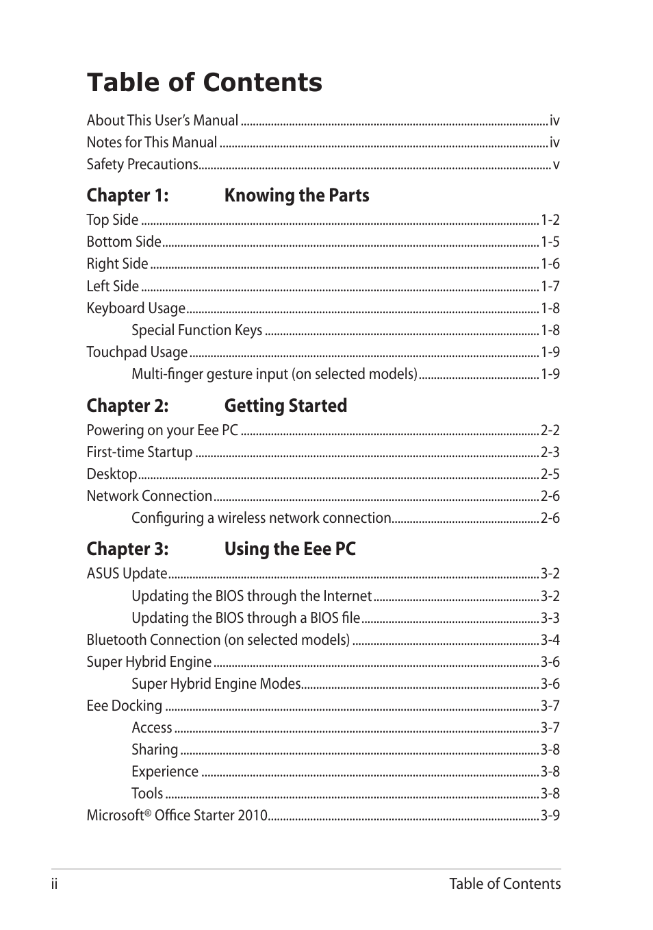 Asus Eee PC X101 User Manual | Page 2 / 48