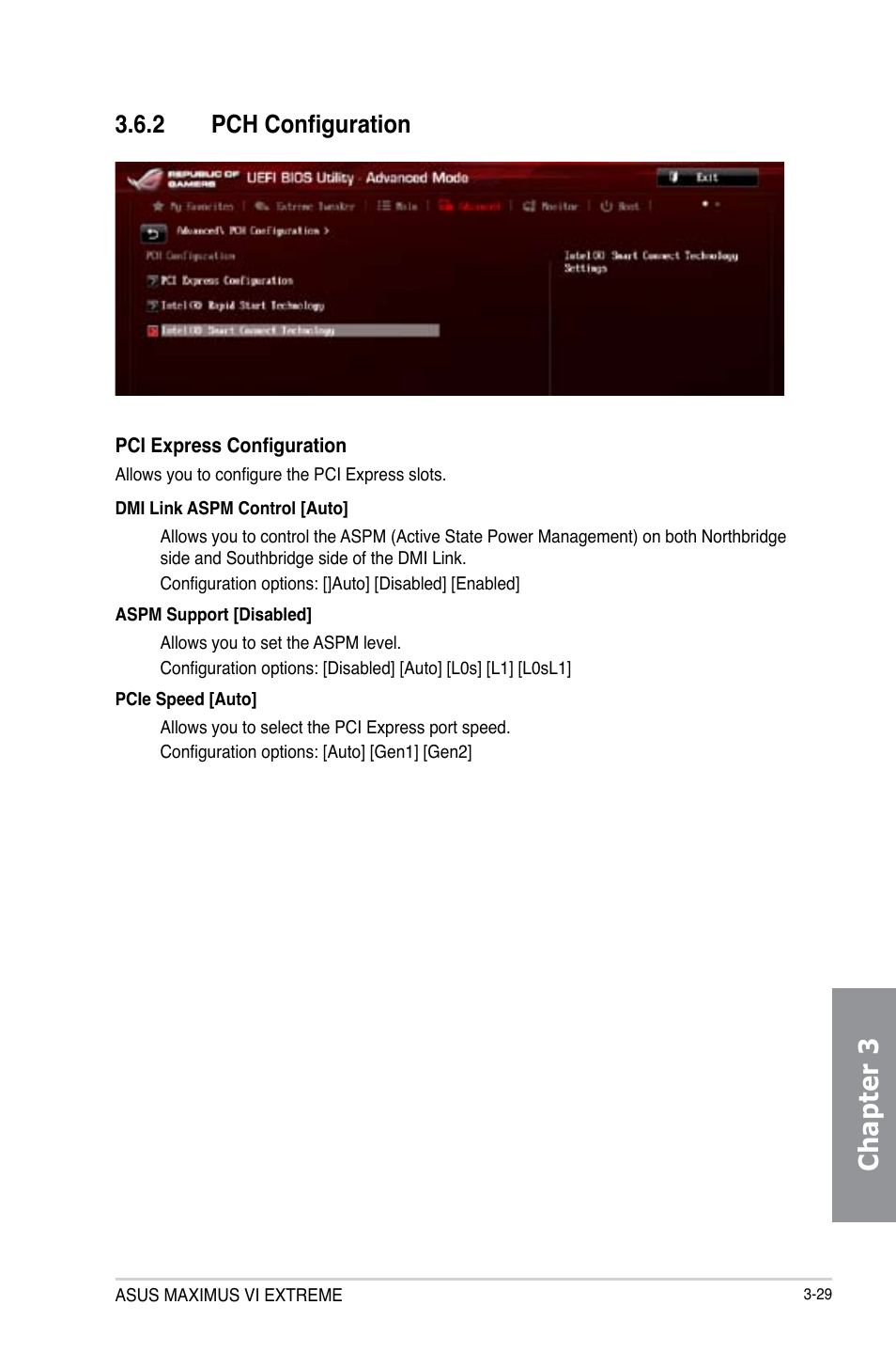 2 pch configuration, Pch configuration -29, Chapter 3 | Asus MAXIMUS VI EXTREME User Manual | Page 121 / 208