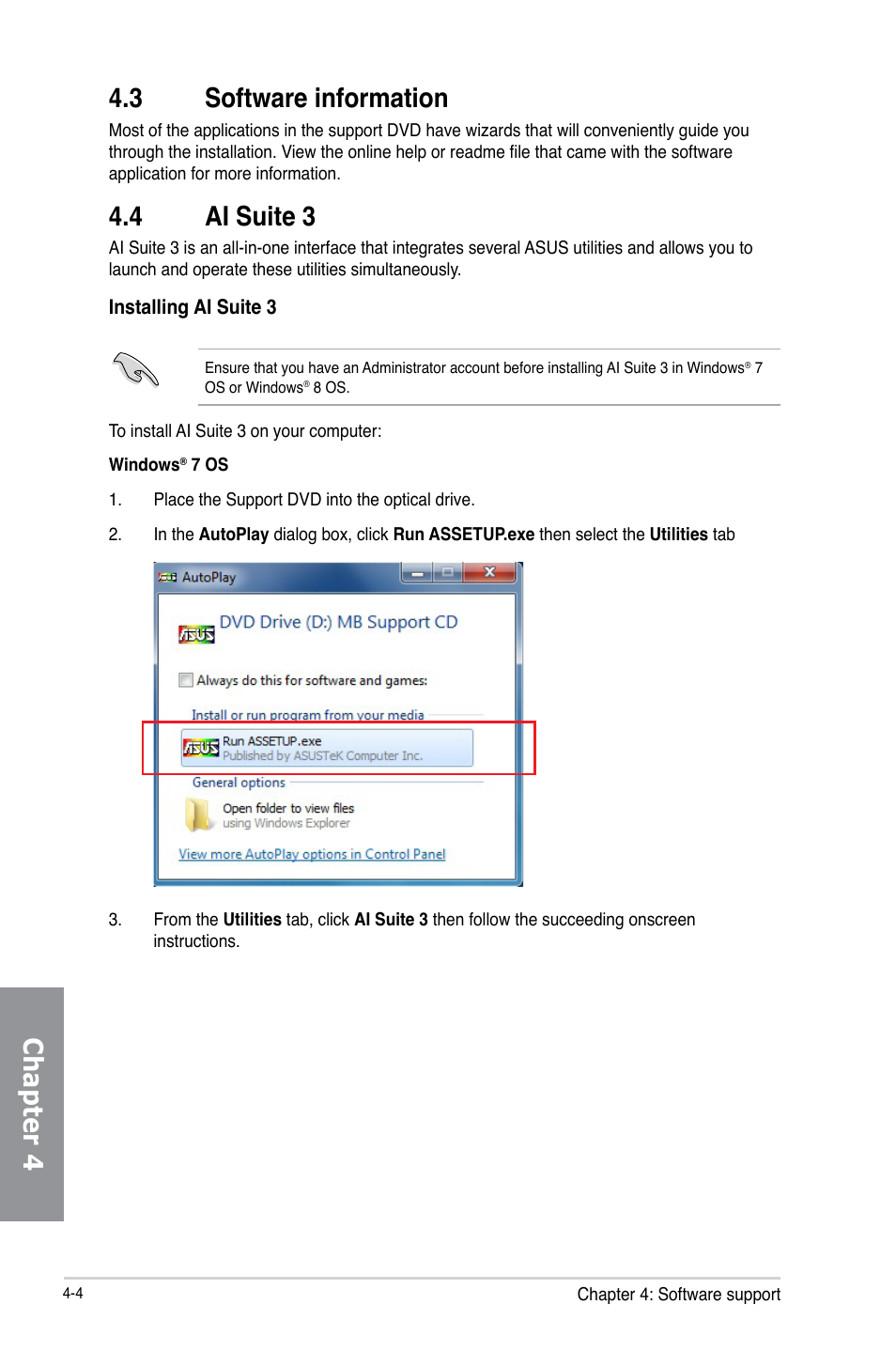 3 software information, 4 ai suite 3, Software information -4 | Ai suite 3 -4, Chapter 4 4.3 software information | Asus MAXIMUS VI EXTREME User Manual | Page 154 / 208