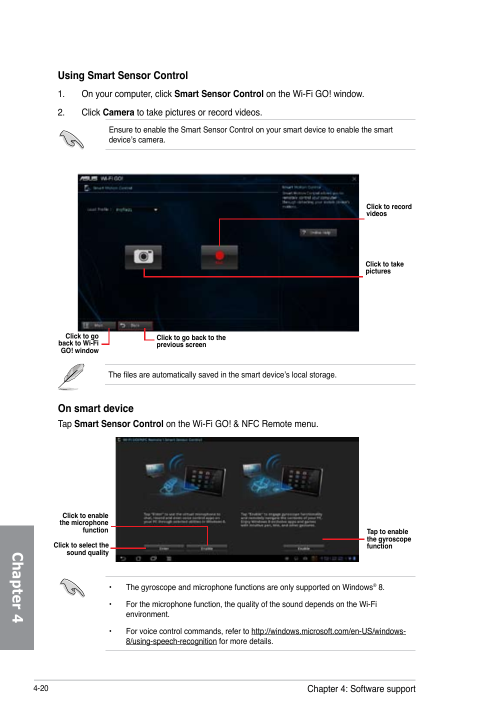 Chapter 4, On smart device, Using smart sensor control | Asus MAXIMUS VI EXTREME User Manual | Page 170 / 208