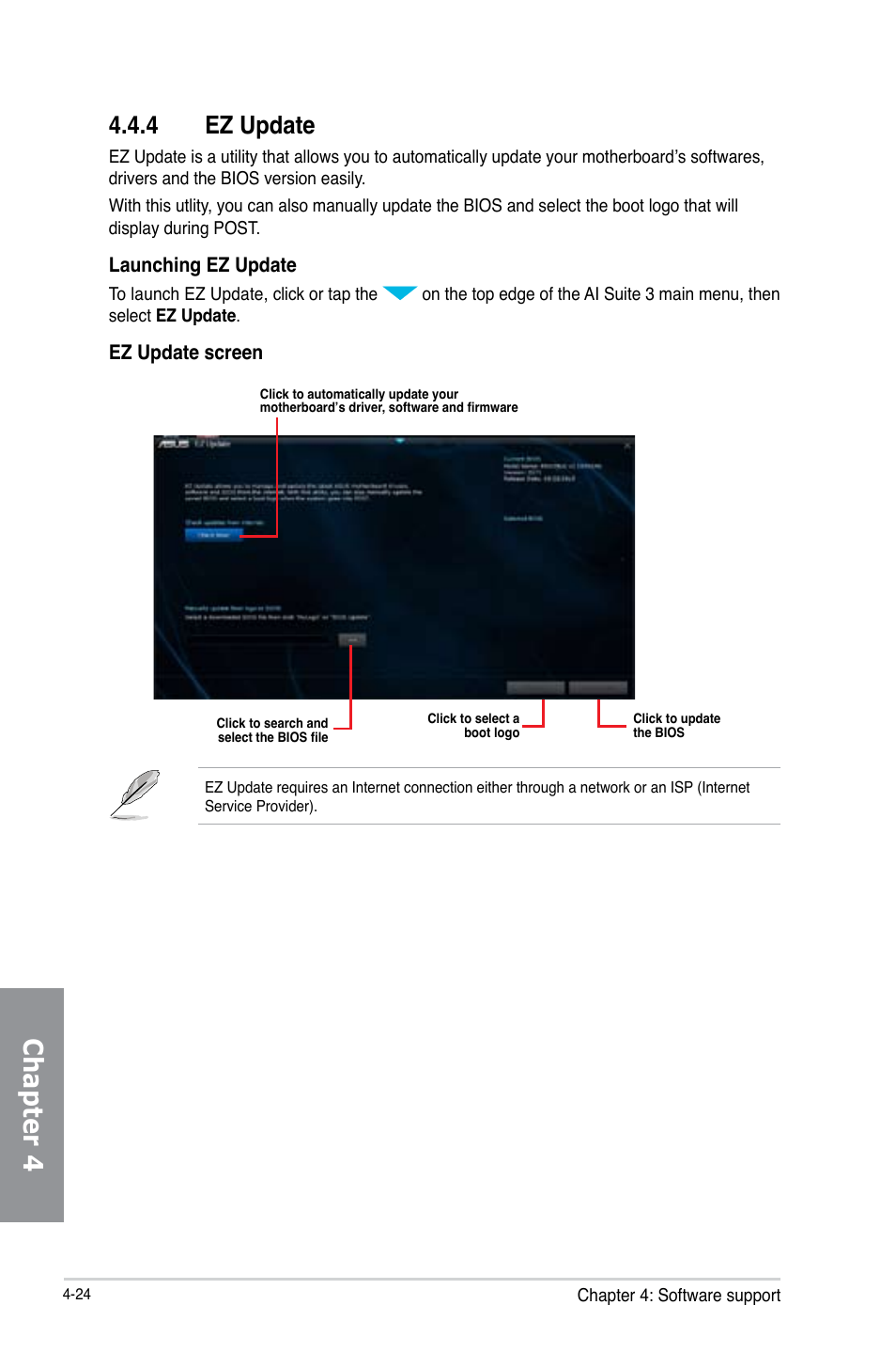4 ez update, Ez update -24, Chapter 4 | Asus MAXIMUS VI EXTREME User Manual | Page 174 / 208