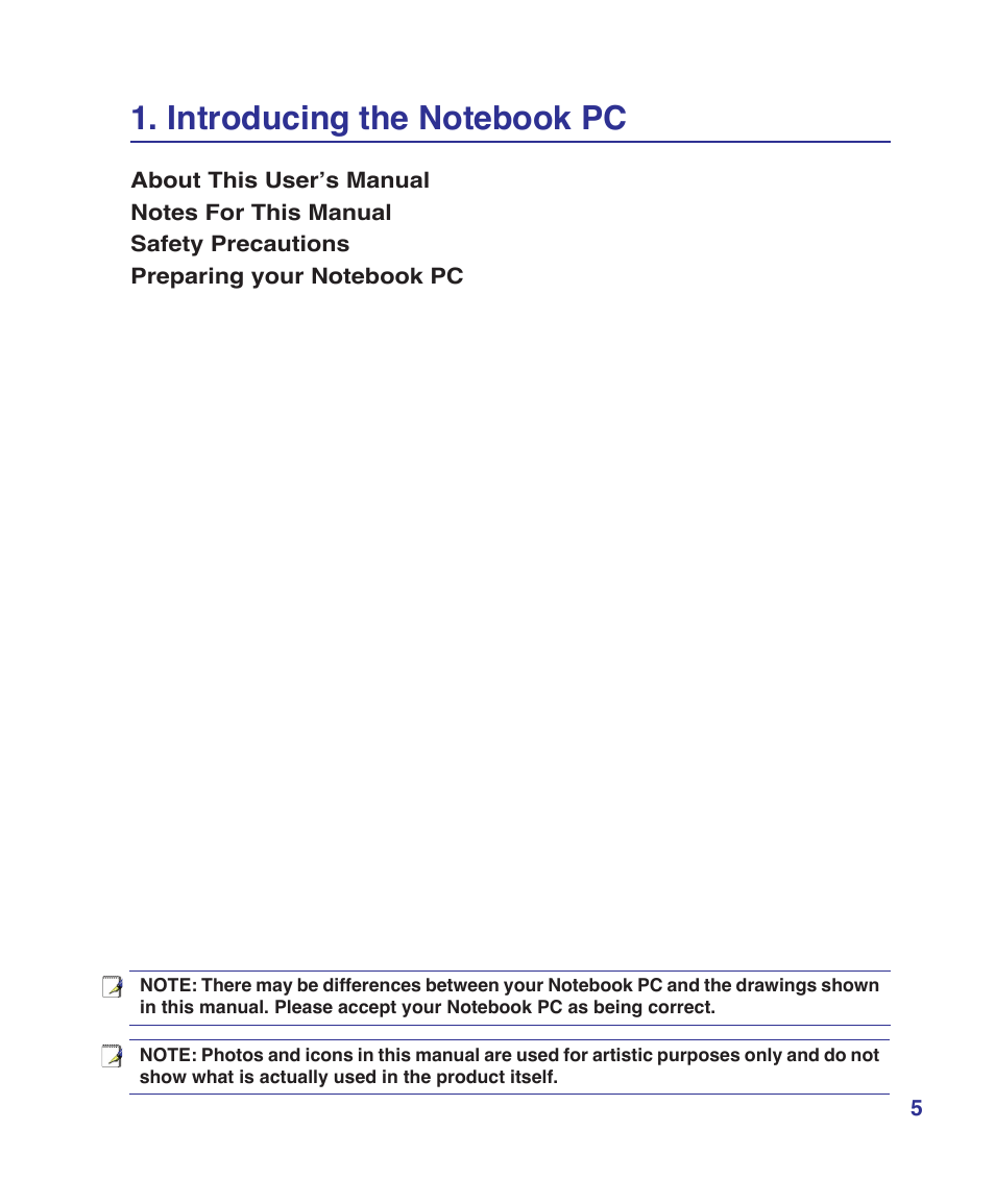 Introducing the notebook pc | Asus M51Sr User Manual | Page 5 / 89