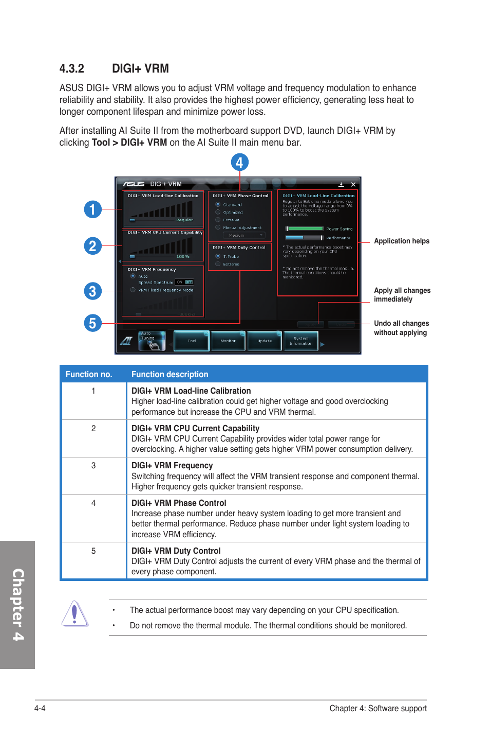 2 digi+ vrm, Digi+ vrm -4, Chapter 4 | Asus P8P67 User Manual | Page 108 / 136