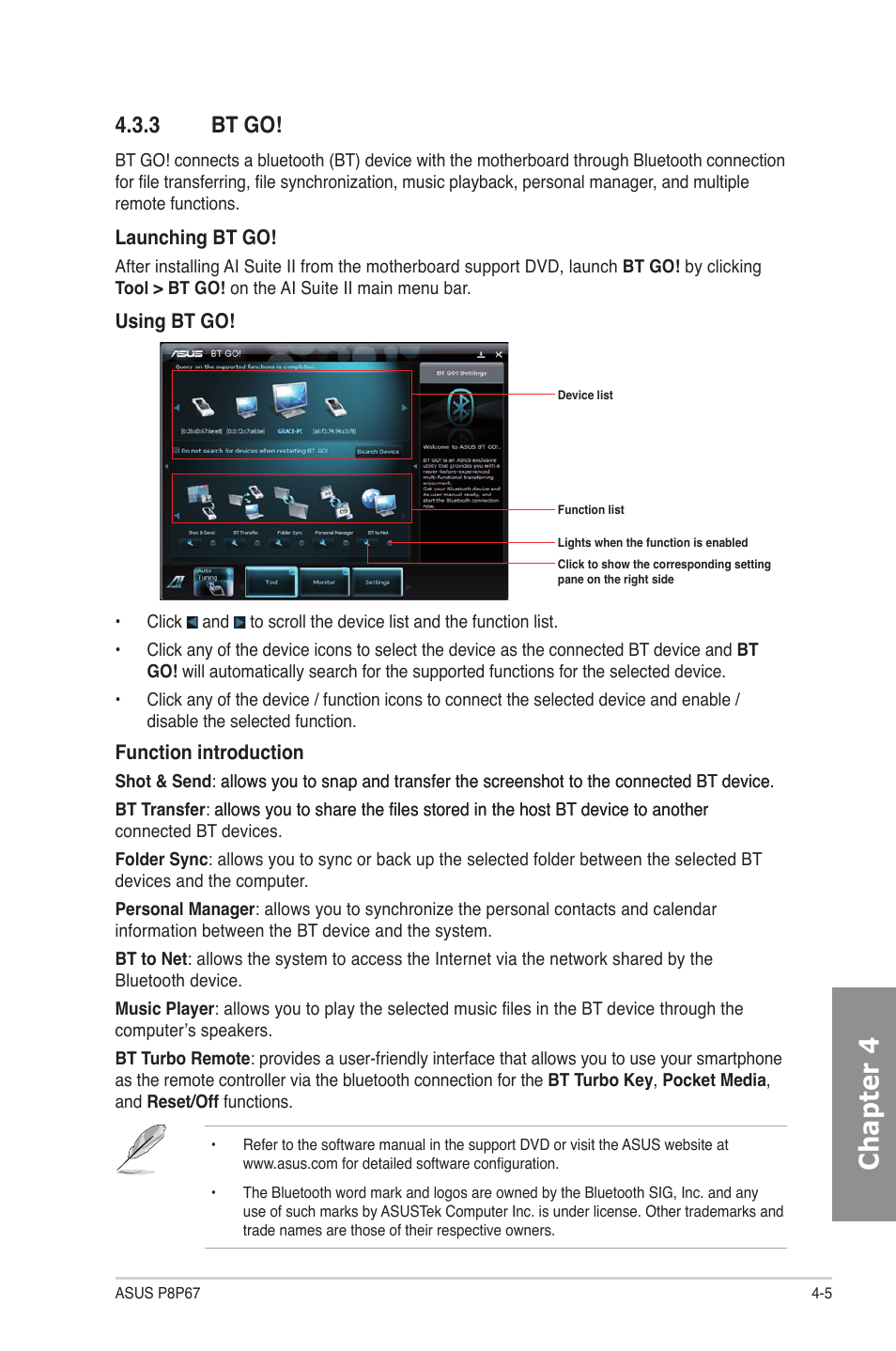 3 bt go, Bt go! -5, Chapter 4 | Asus P8P67 User Manual | Page 109 / 136