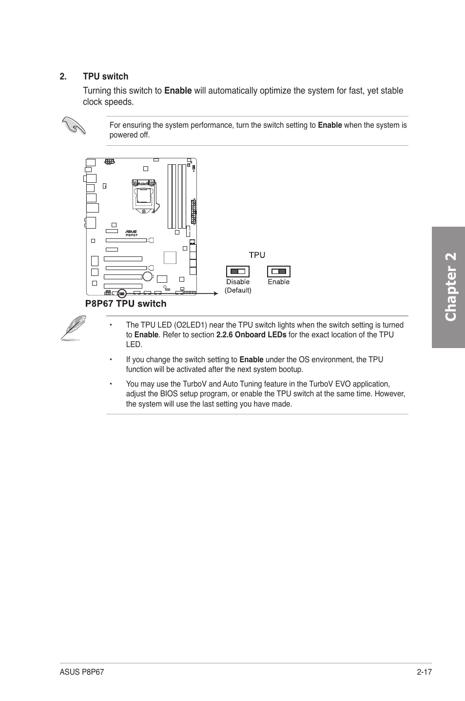 Chapter 2 | Asus P8P67 User Manual | Page 35 / 136