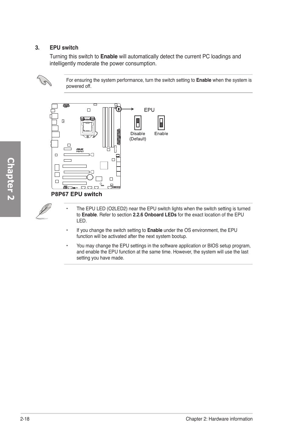 Chapter 2 | Asus P8P67 User Manual | Page 36 / 136