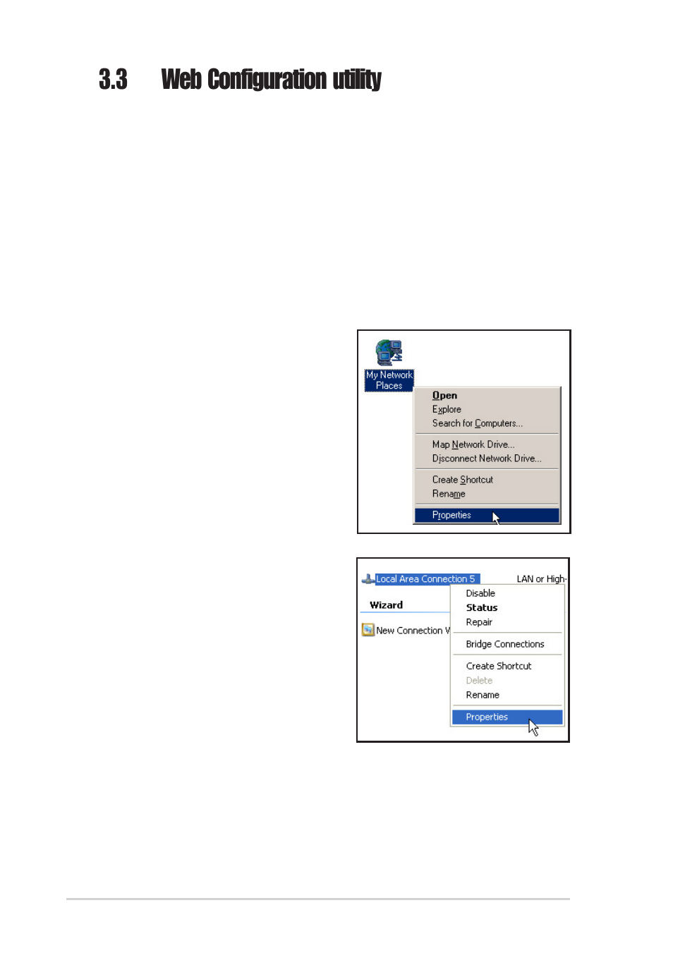 3 web configuration utility, 1 adjusting the tcp/ip settings | Asus WL-330g User Manual | Page 34 / 70