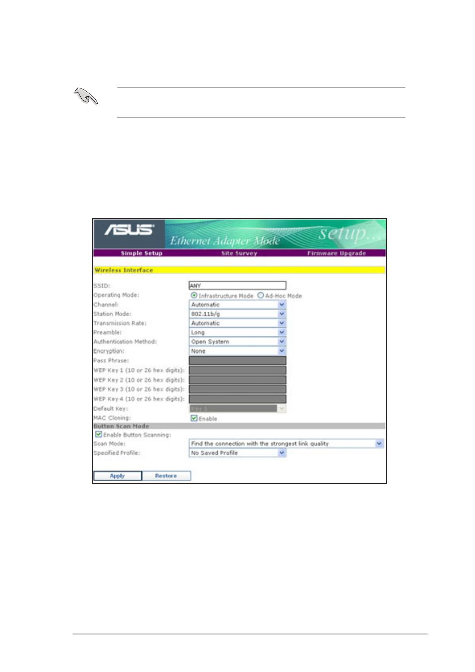 4 changing the ethernet adapter configuration | Asus WL-330g User Manual | Page 47 / 70