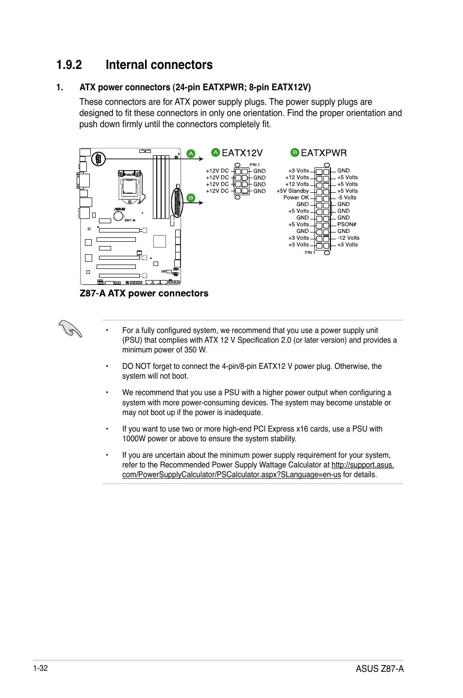 2 internal connectors | Asus Z87-A User Manual | Page 42 / 100