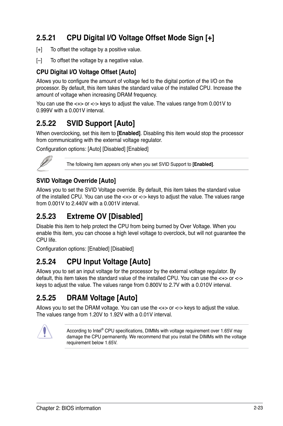 21 cpu digital i/o voltage offset mode sign, 22 svid support [auto, 23 extreme ov [disabled | 24 cpu input voltage [auto, 25 dram voltage [auto | Asus Z87-A User Manual | Page 73 / 100