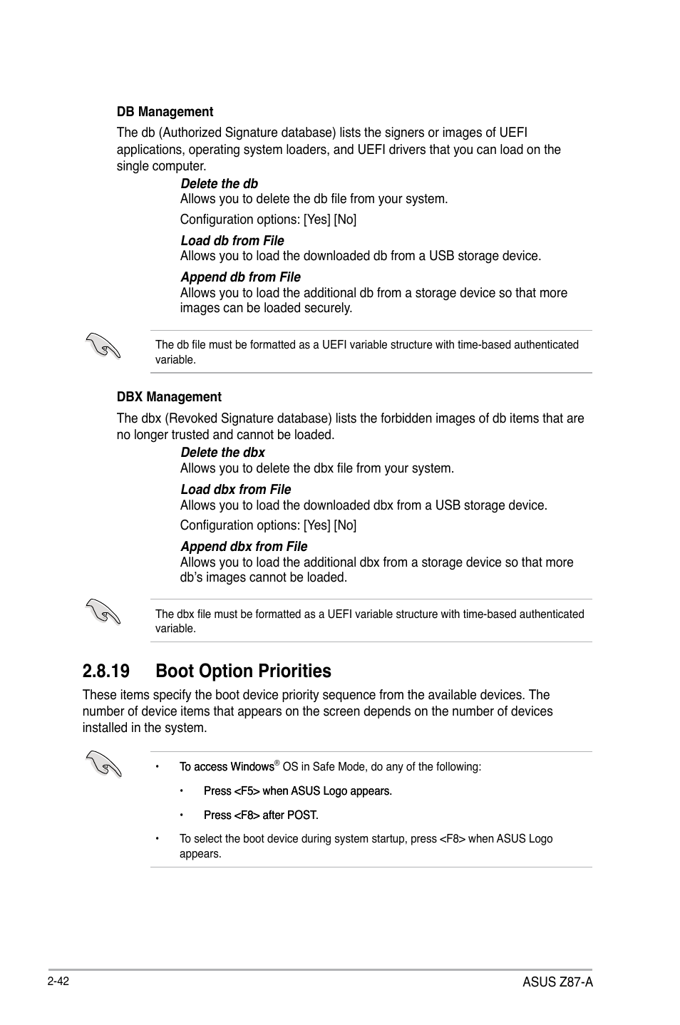 19 boot option priorities | Asus Z87-A User Manual | Page 92 / 100