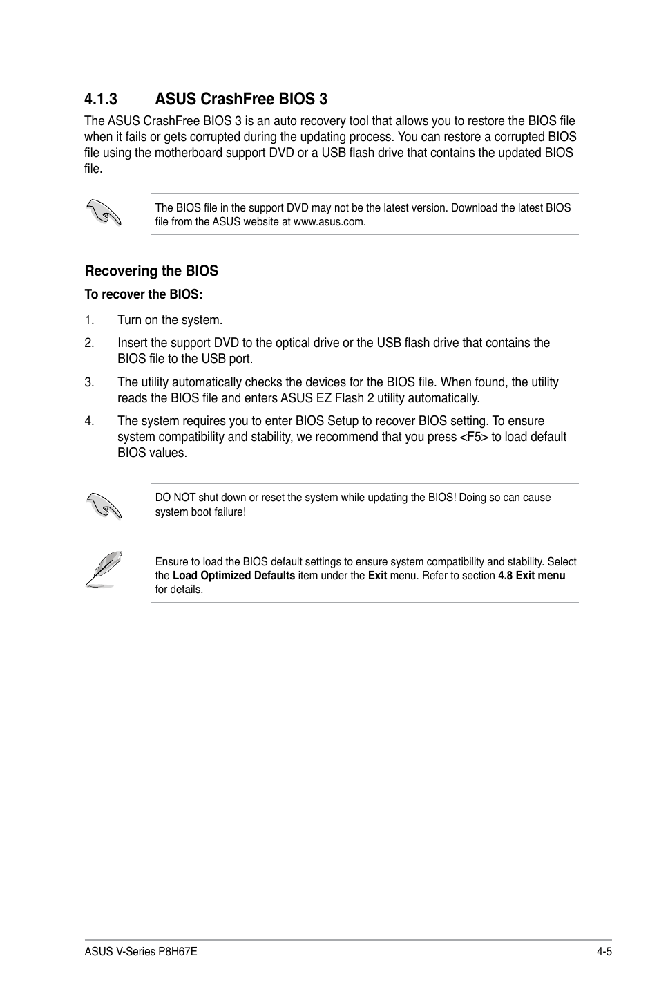 3 asus crashfree bios 3 | Asus V8-P8H67E User Manual | Page 59 / 79