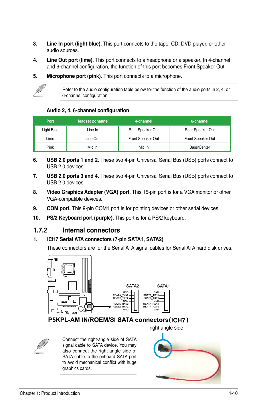 2 internal connectors, Internal connectors -10 | Asus P5KPL-AM IN/ROEM/SI User Manual | Page 19 / 40