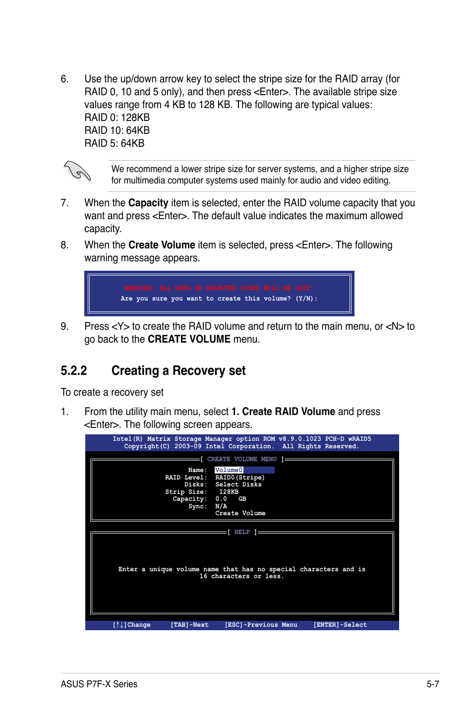 2 creating a recovery set | Asus P7F-X SATA User Manual | Page 103 / 136