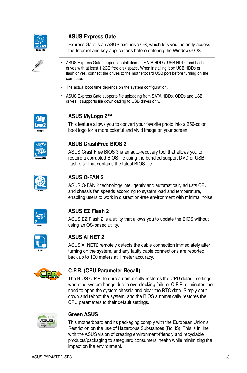 Asus P5P43TD/USB3 User Manual | Page 13 / 64