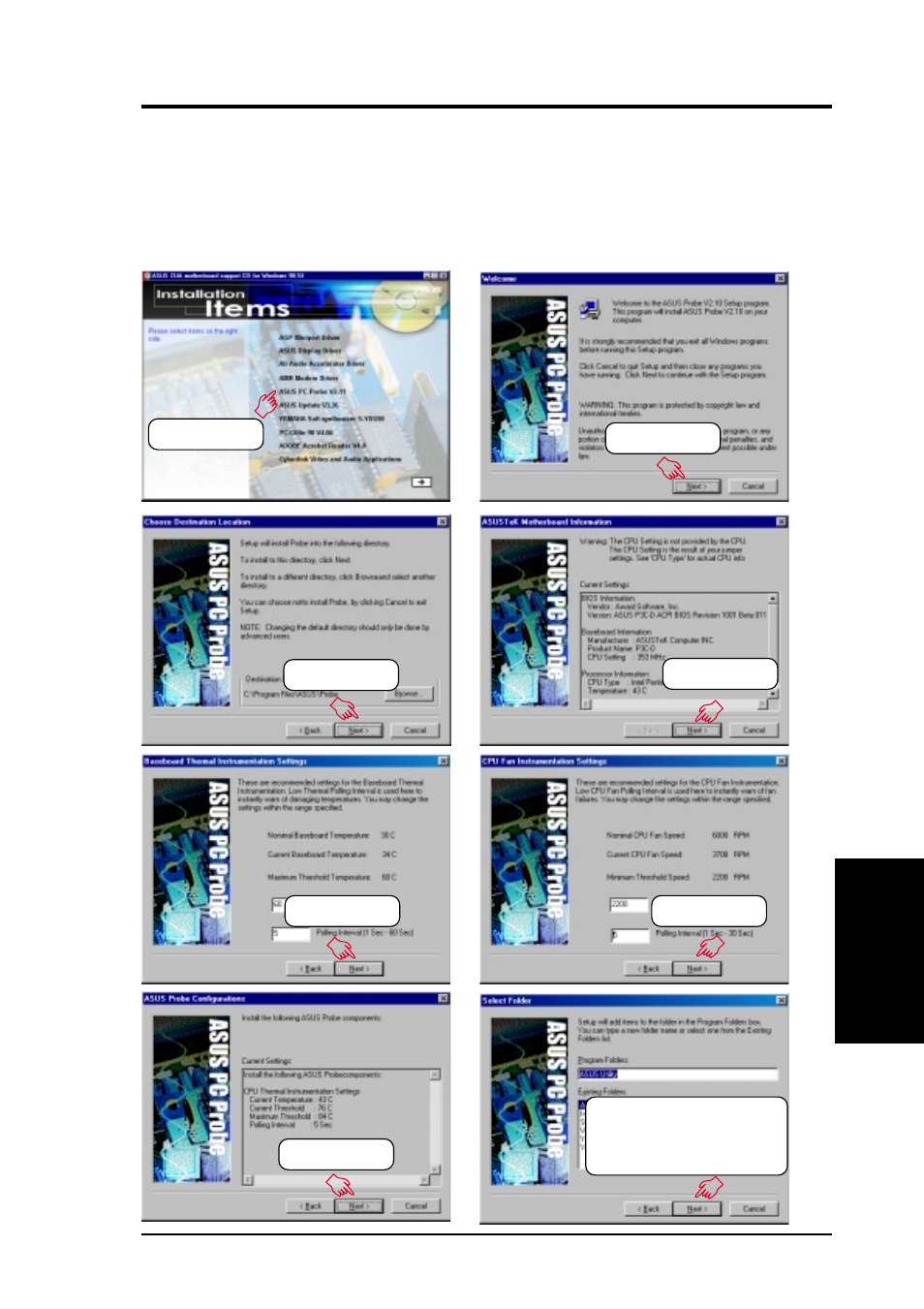 Software setup, 8 asus pc probe vx.xx | Asus CUA User Manual | Page 83 / 136