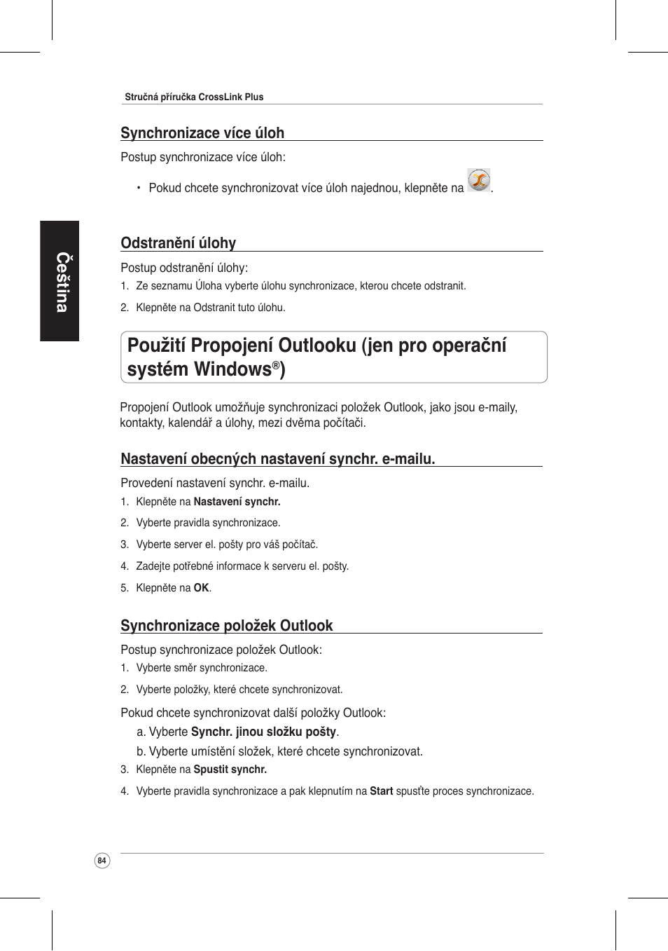 Čeština | Asus CrossLink Plus User Manual | Page 84 / 92