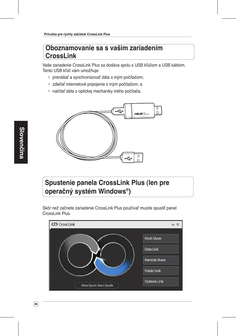 Oboznamovanie sa s vašim zariadením crosslink | Asus CrossLink Plus User Manual | Page 86 / 92