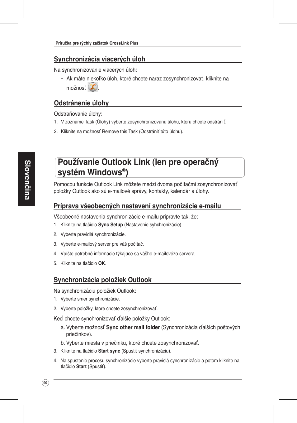 Slovenčina | Asus CrossLink Plus User Manual | Page 90 / 92