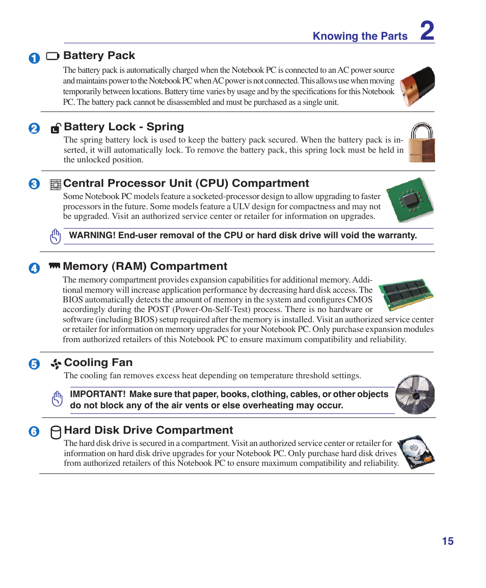 Asus X20S User Manual | Page 15 / 87