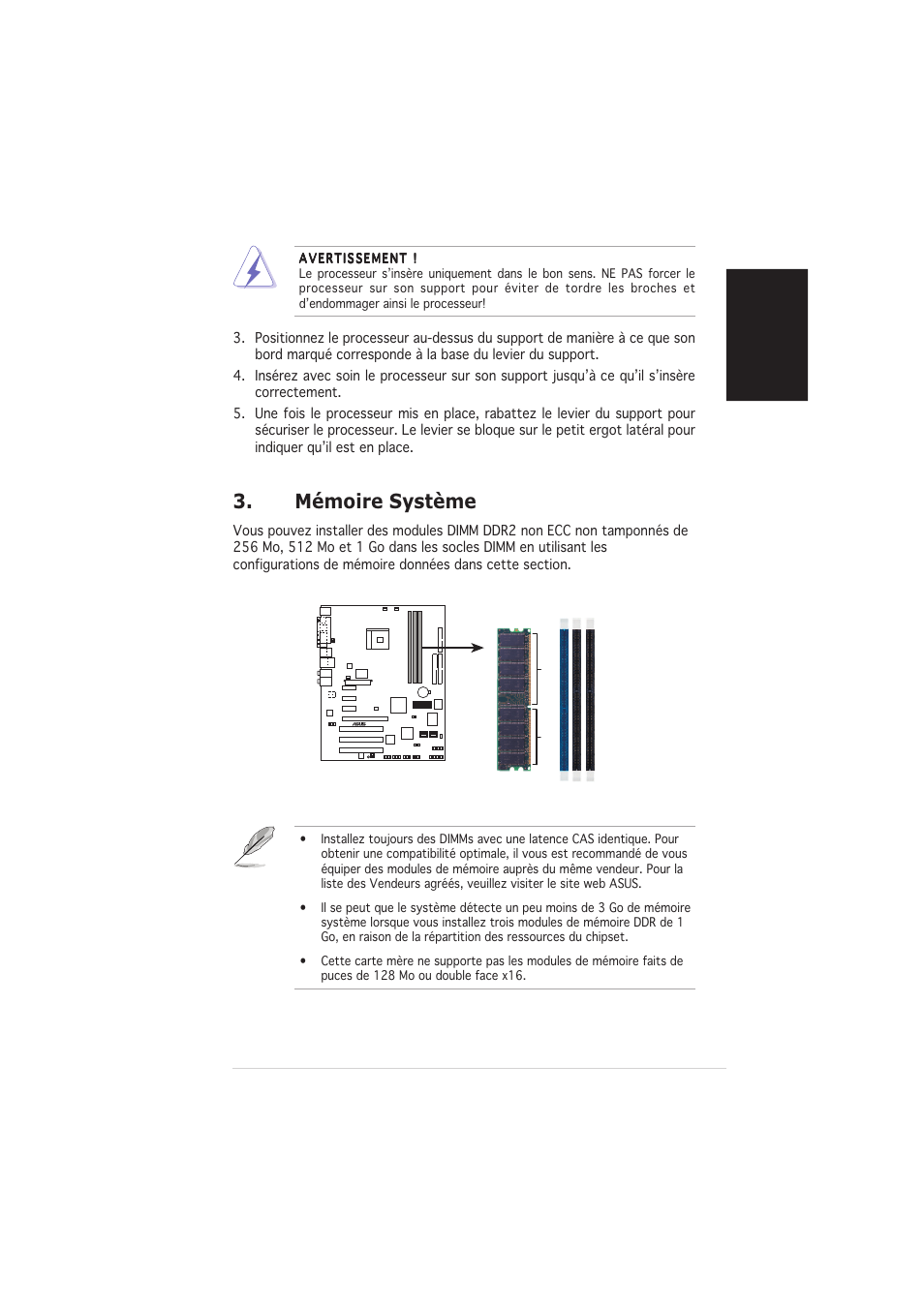 Mémoire système, Fran ç ais | Asus K8N4-E DELUXE User Manual | Page 3 / 20