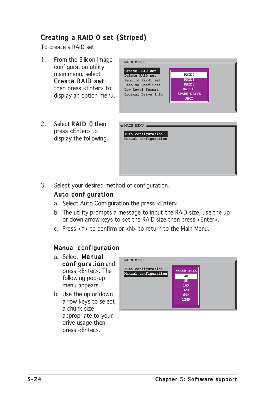 Creating a raid 0 set (striped) | Asus P5GD2 Premium User Manual | Page 138 / 156