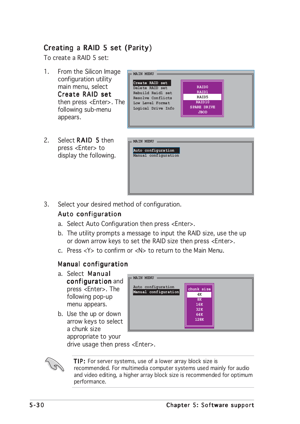 Creating a raid 5 set (parity) | Asus P5GD2 Premium User Manual | Page 144 / 156