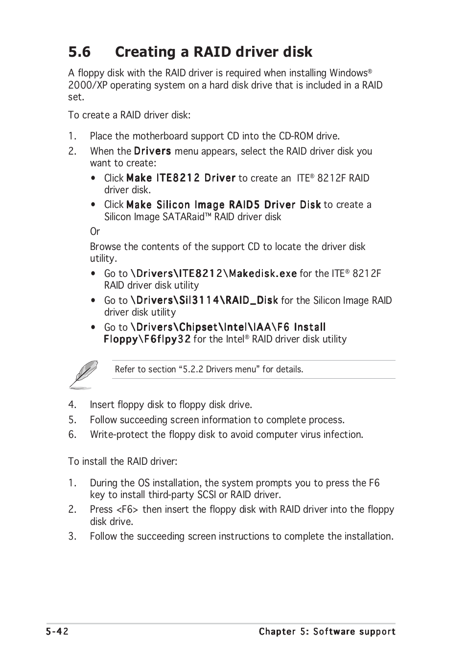 6 creating a raid driver disk | Asus P5GD2 Premium User Manual | Page 156 / 156