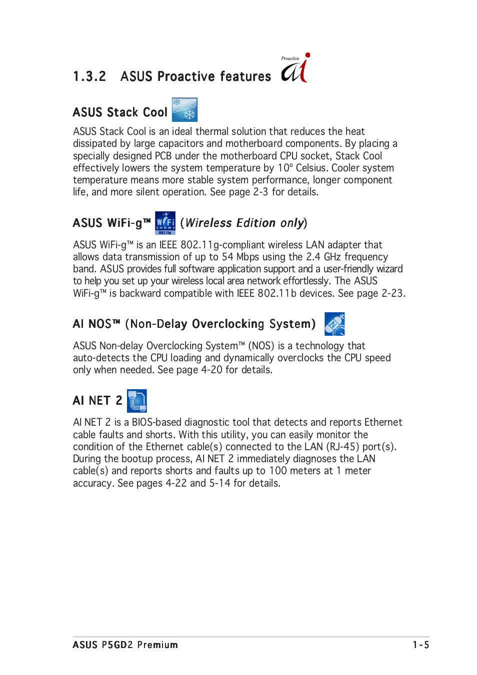 Asus P5GD2 Premium User Manual | Page 21 / 156