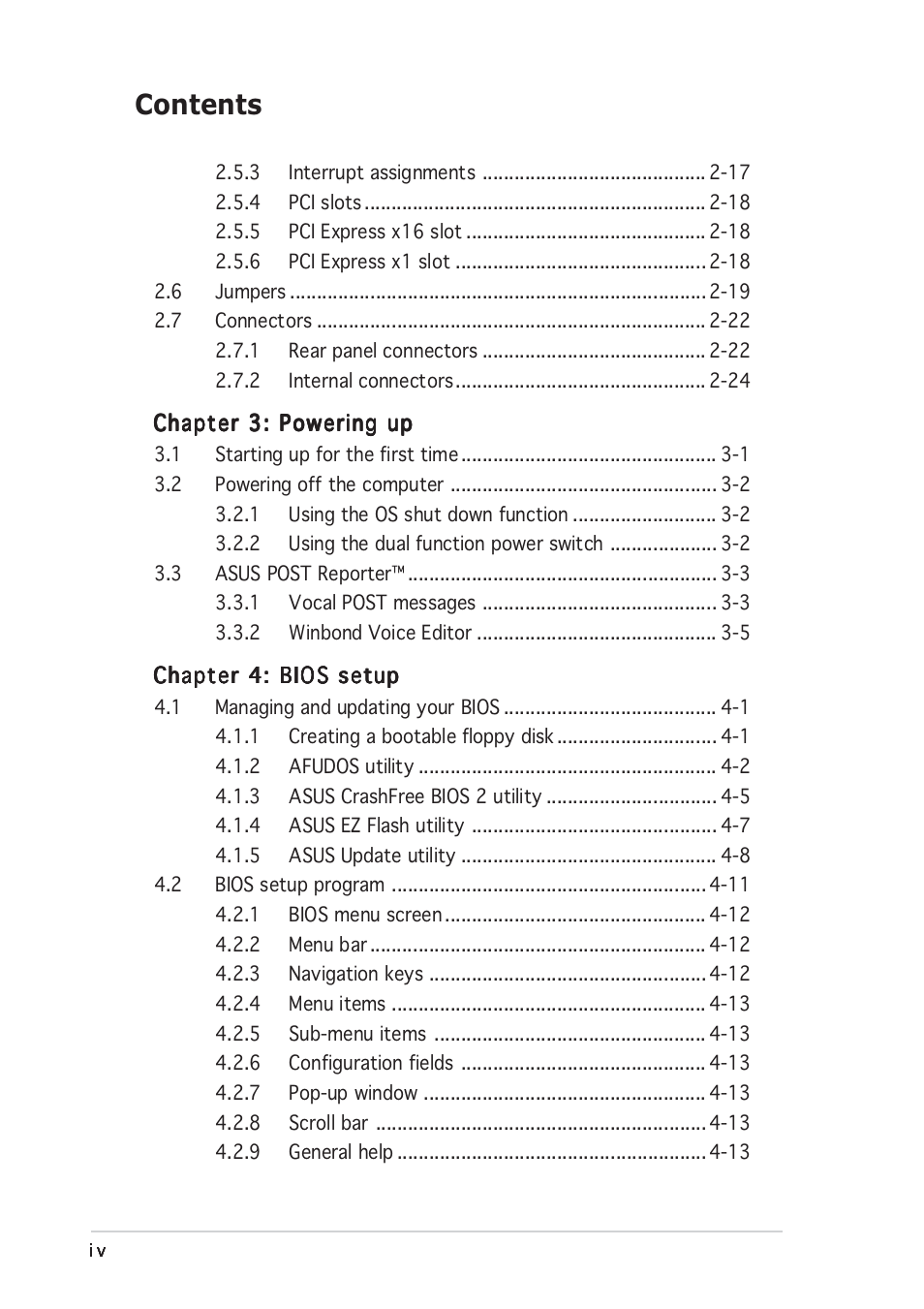Asus P5GD2 Premium User Manual | Page 4 / 156